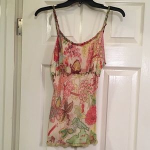 Unique floral tank with beading!